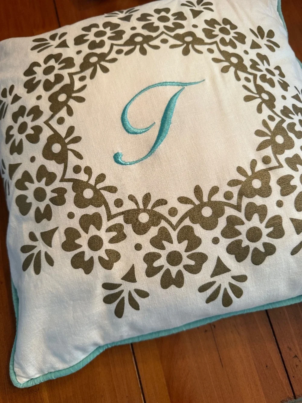 Pottery Barn T-Initial Pillow